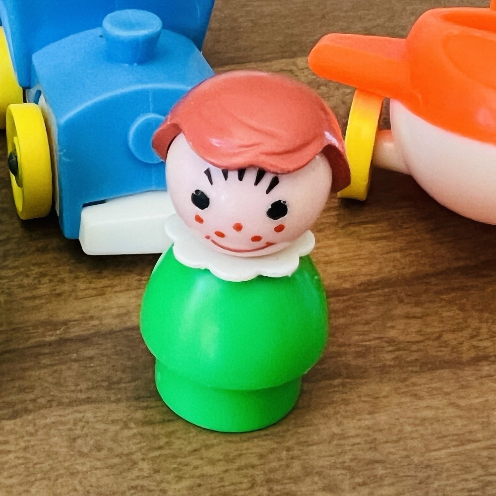 Vintage Fisher Price Little People Lot‎ Nursery Set Of 3 Ride On Toys Green Girl - Picture 7 of 10